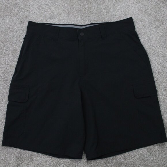 Orvis Cargo Shorts Mens 34 Black 4 Way Stretch Polyester Flat Front w/ 9" inseam - Picture 1 of 10